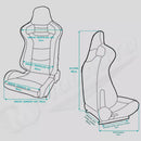 Coppia Sedili sportivi Recaro Replica avvolgenti auto pelle nera regolabili N765