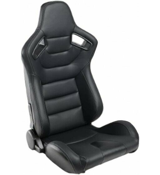 2 Coppie Sedili sportivi 2 coppie cinture Sabelt Recaro Replica avvolgenti auto pelle nera regolabili N765