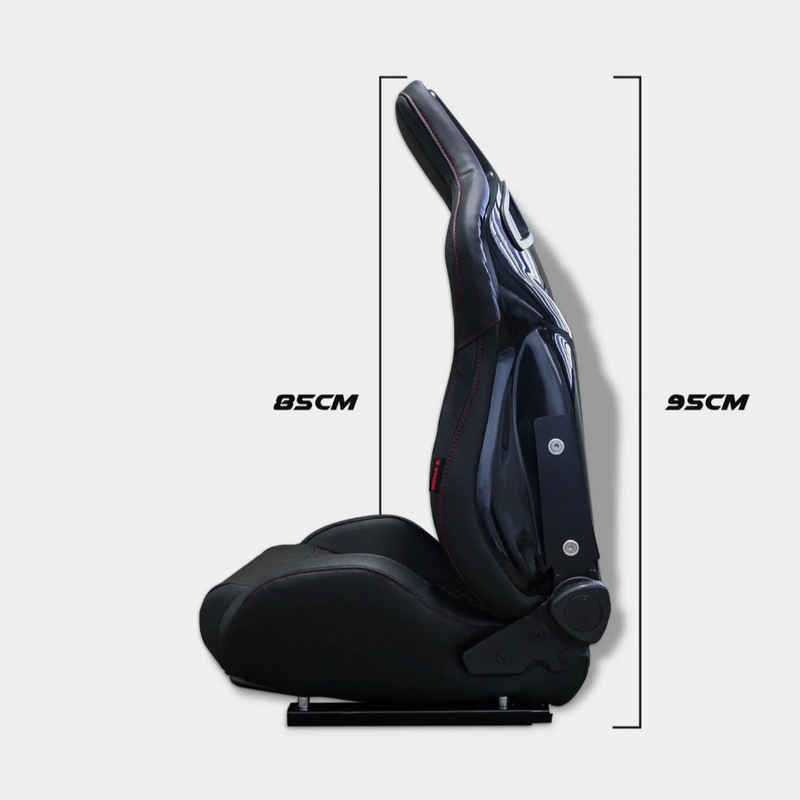 Coppia sedili sportivi Replica Recaro Sportster CS senza logo trapuntati pelle nera