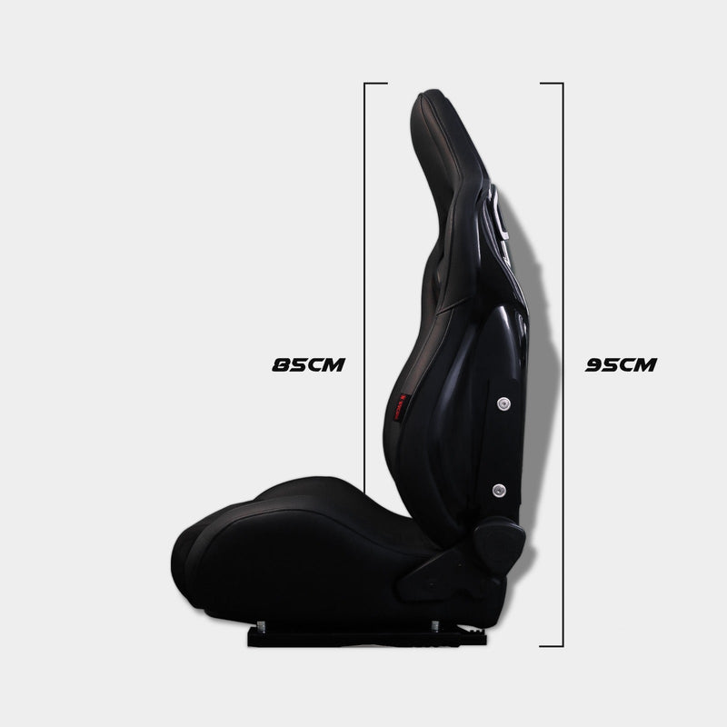 Coppia sedili sportivi Recaro Sportster CS senza logo alcantara pelle nero Guscio