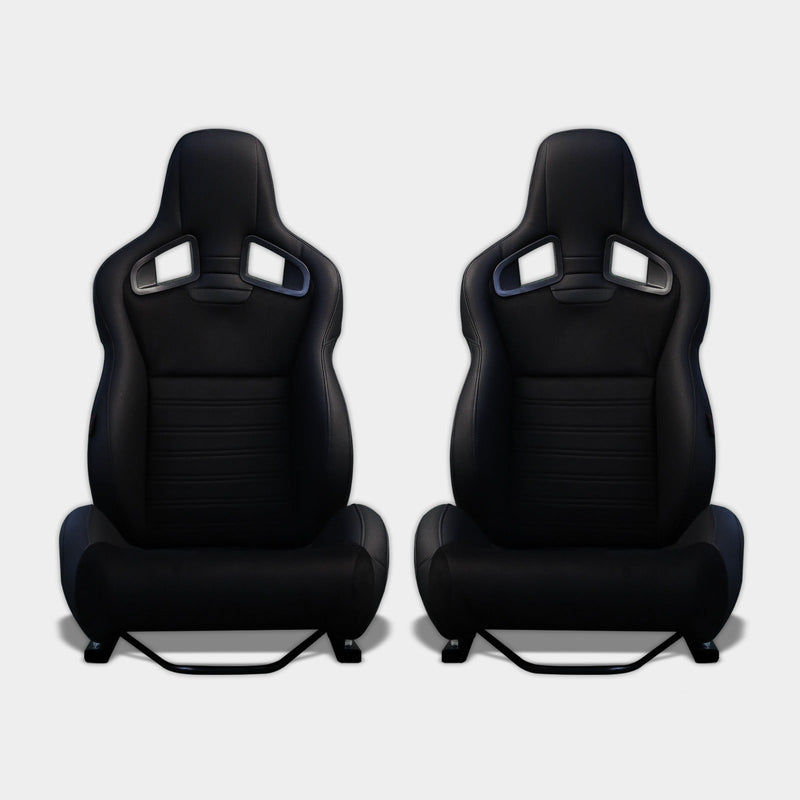 Coppia sedili sportivi Recaro Sportster CS senza logo alcantara pelle nero Guscio