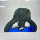 Paire de sièges sport voiture Columbus bleu/noir avec rails coulissants 