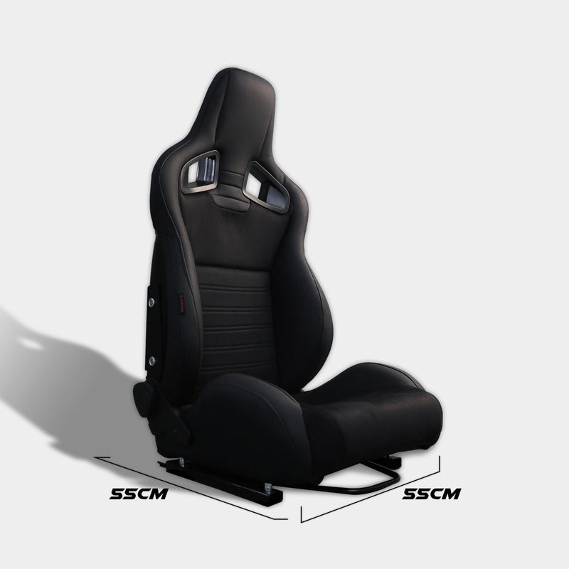 Coppia sedili sportivi Recaro Sportster CS senza logo alcantara pelle nero Guscio